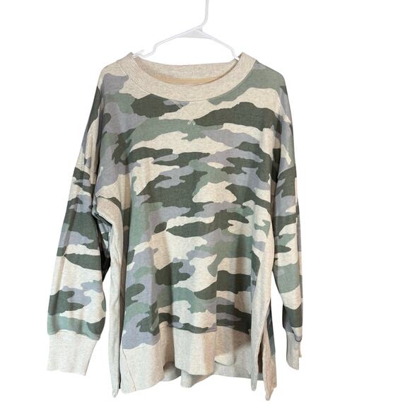 Aerie Camo Oversized Sweatshirt Size L - Picture 1 of 6